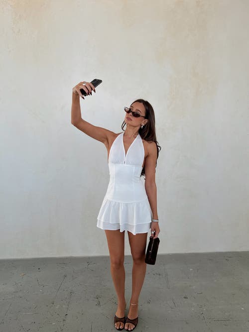 Weworewhat Smocked Ruffle Mini Skirt