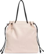 Longchamp Le Roseau Leather Drawstring Tote