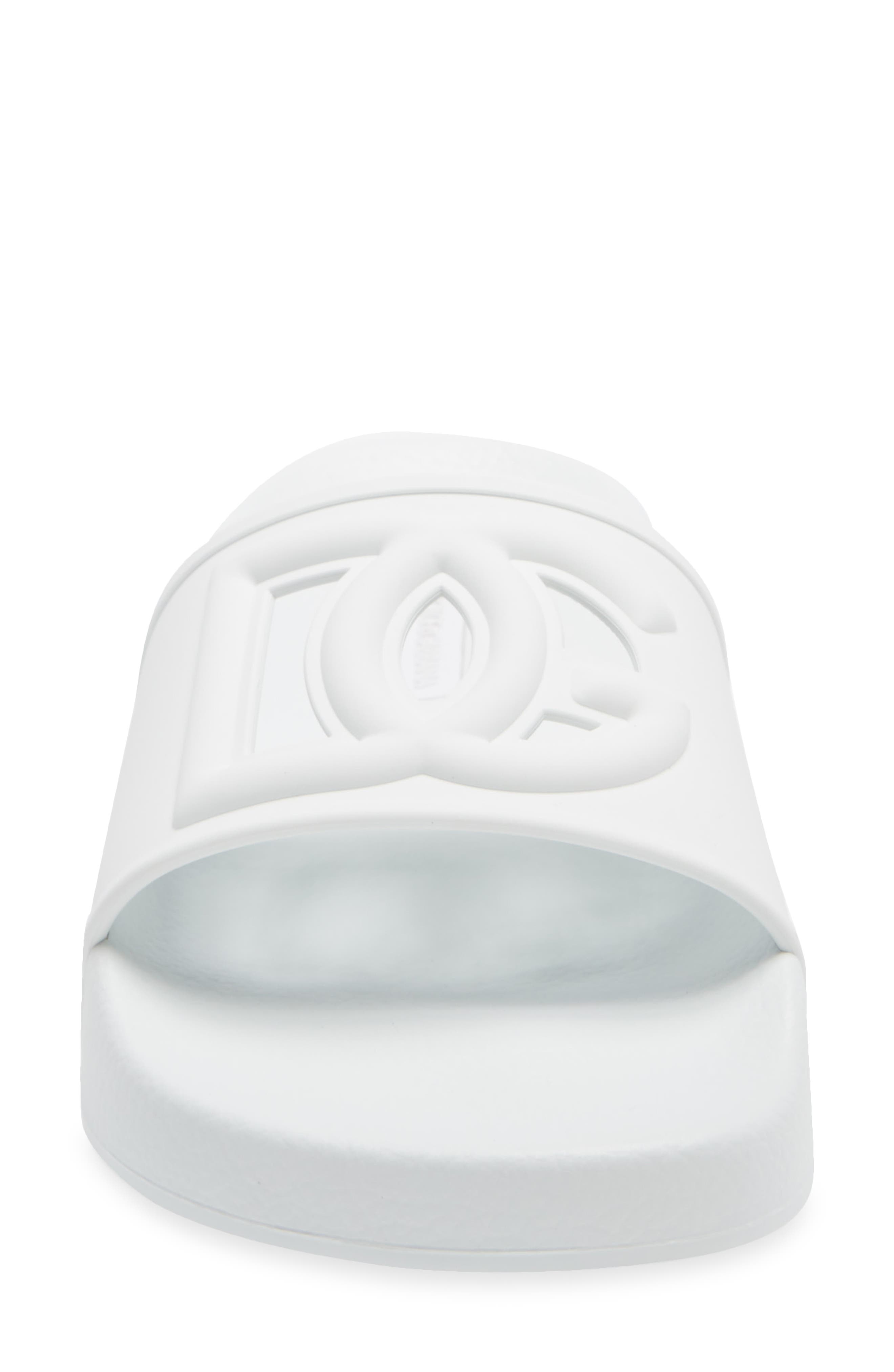 Interlock Slide Sandal, Alternate, color, WHITE