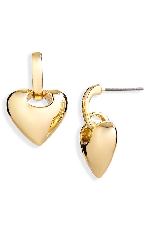 Polished Heart Drop Earrings