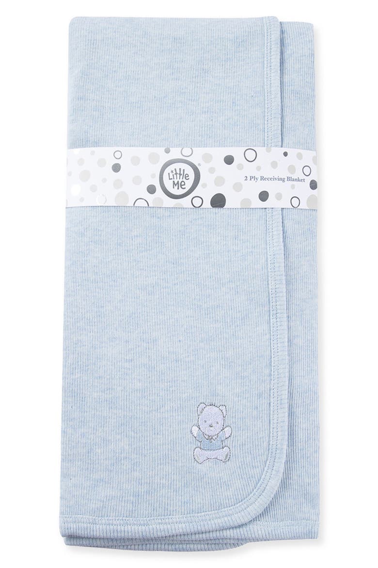 Blue Bear Embroidered Baby Blanket (Nordstrom Exclusive), Alternate, color, BLUE