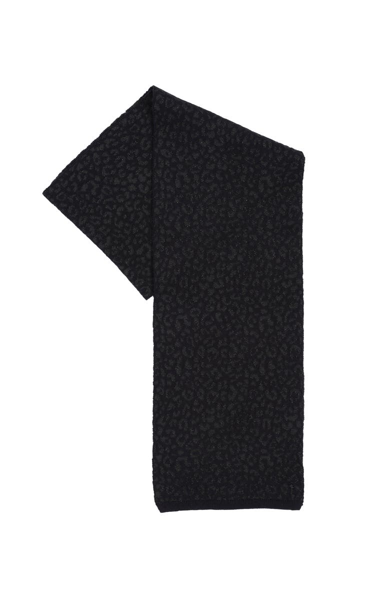 ZZDNU Lauren Ralplh Lauren Ocelot Knit Scarf, Alternate, color, Black