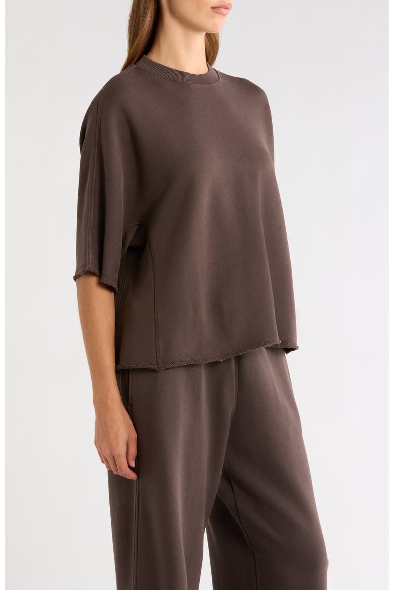 x FKA twigs Club Collective Cotton Raw Edge Top, Alternate, color, ESPRESSO