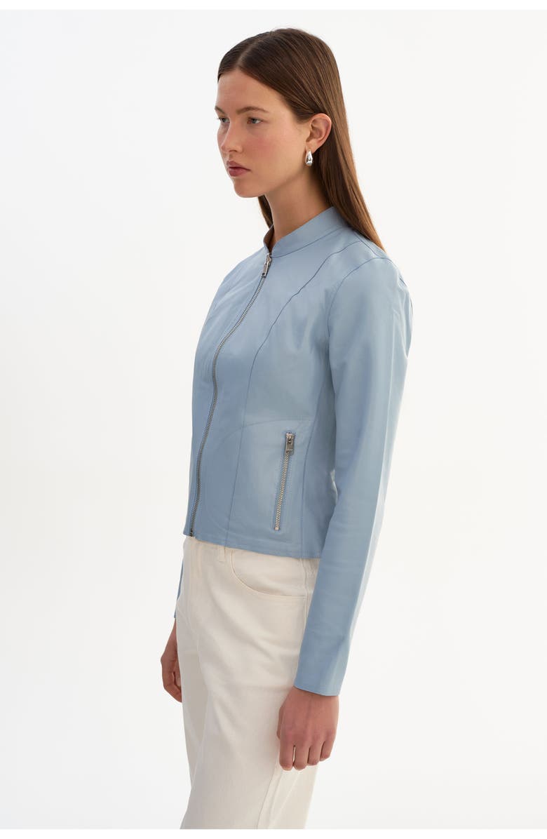 LAMARQUE Chapin | Reversible Leather Bomber, Alternate, color, Baby Blue/Silver