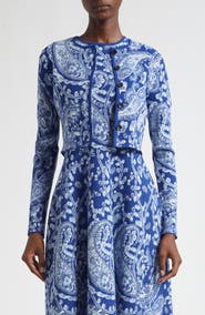 Etro Paisley Jacquard Crop Cardigan