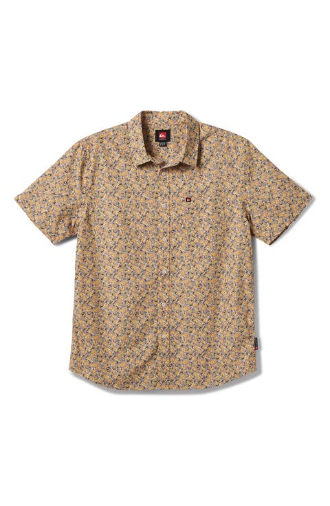 Floral Print Short Sleeve Button-Up Shirt