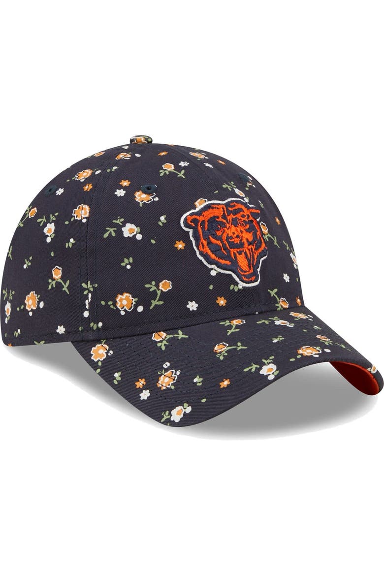 Women's New Era Navy Chicago Bears  Floral 9TWENTY Adjustable Hat, Alternate, color, Navy