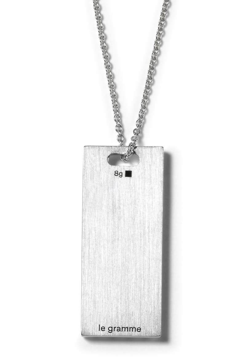 Godron Dog Tag Pendant Necklace, Alternate, color, SILVER