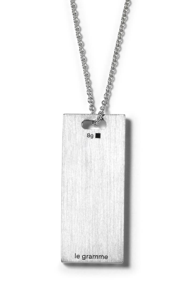 le gramme Godron Dog Tag Pendant Necklace, Alternate, color, 