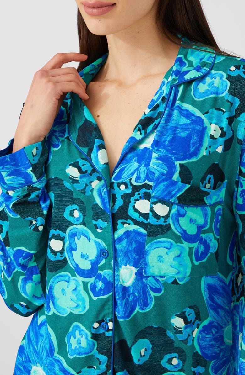 Alivia Sofia Print Crop Pajamas, Alternate, color, Floral Pond Jade