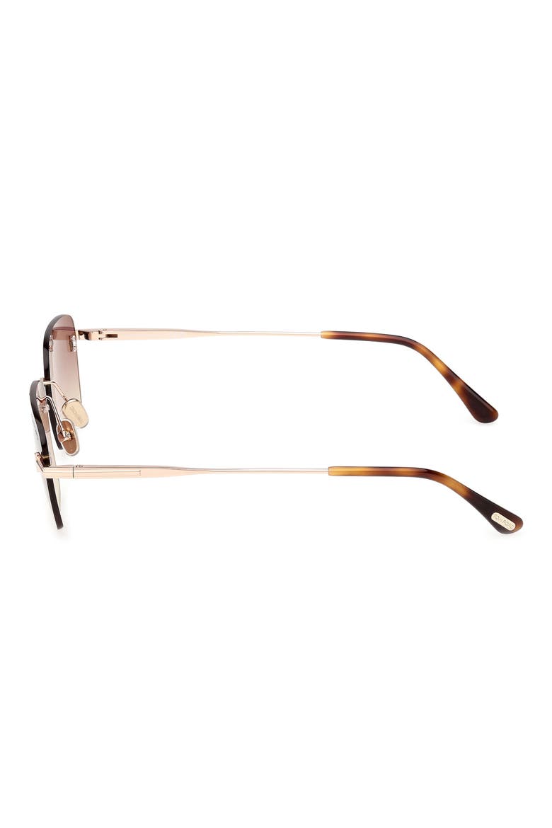 Jake 54mm Gradient Rectangular Sunglasses, Alternate, color, ROSE GOLD / PURPLE / AMBER