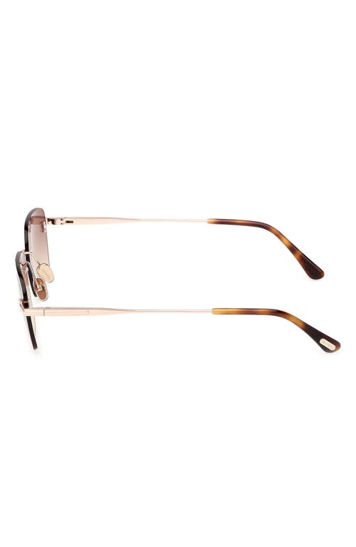 Tom Ford Jake 54mm Gradient Rectangular Sunglasses In Pink