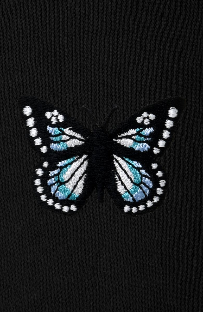 Dalix Womens Butterfly Heavyweight Relaxed Sweatshirt, Alternate, color, Black