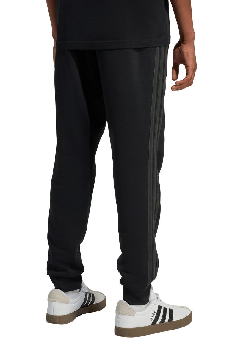 Essential 3-Stripes Fleece Joggers, Alternate, color, BLACK/ CARBON