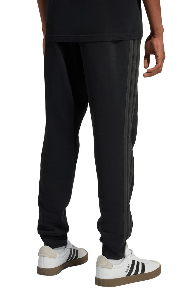 adidas Essential 3-Stripes Fleece Joggers, Alternate, color, Black/ Carbon