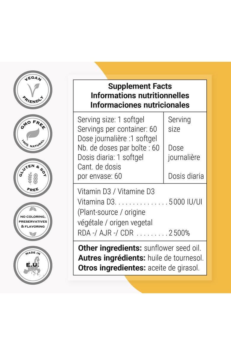 SuperSmart Vegan Vitamin D3 5000 IU, Alternate, color, 