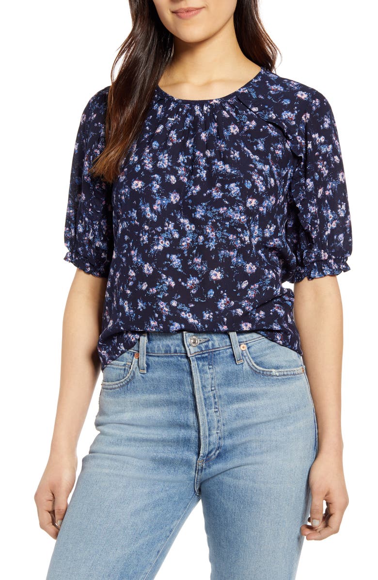 Lucky Brand Lauren Ruffle Top, Main, color, 