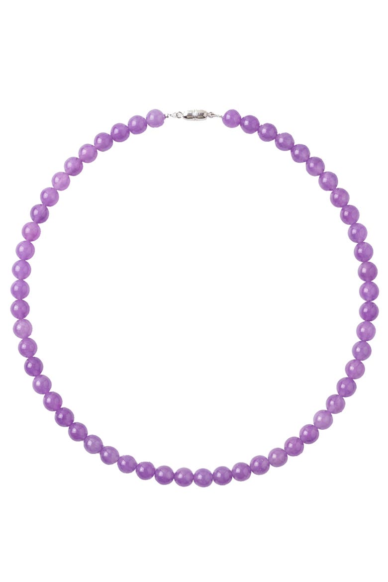 Lilac Purple jade beaded necklace, Main, color, Purple