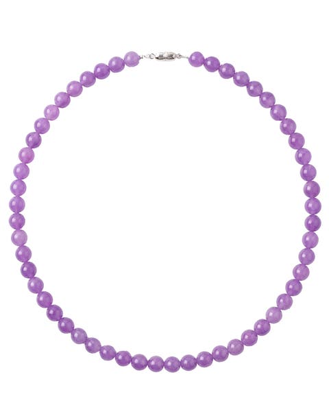 Lilac Purple jade beaded necklace
