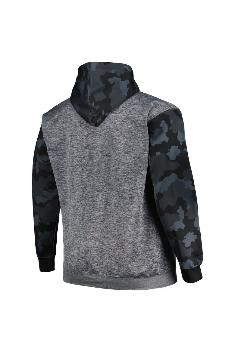 Men's Fanatics Branded Heather Charcoal Las Vegas Raiders Big & Tall Camo Pullover Hoodie, Alternate, color, Heather Charcoal
