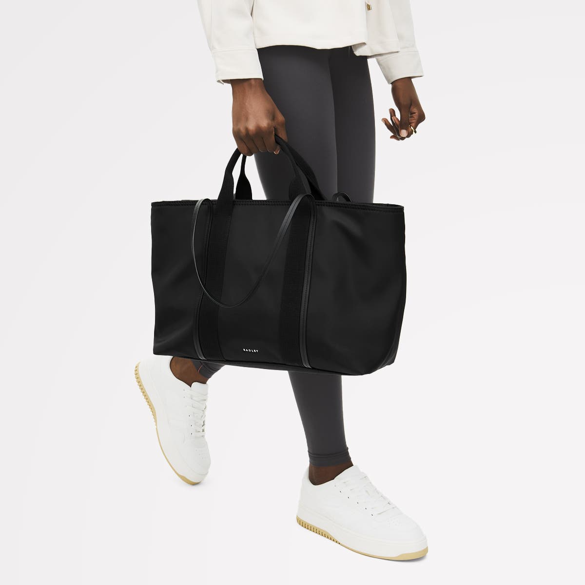 Radley Halley Row Large Ziptop Tote Bag, Alternate, color, Black