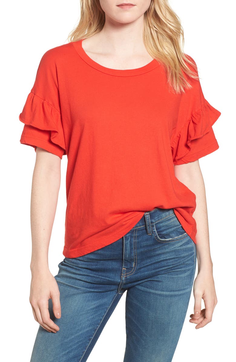 Current/Elliott The Ruffle Roadie Tee, Main, color, 