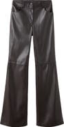 MANGO Faux Leather Flare Pants