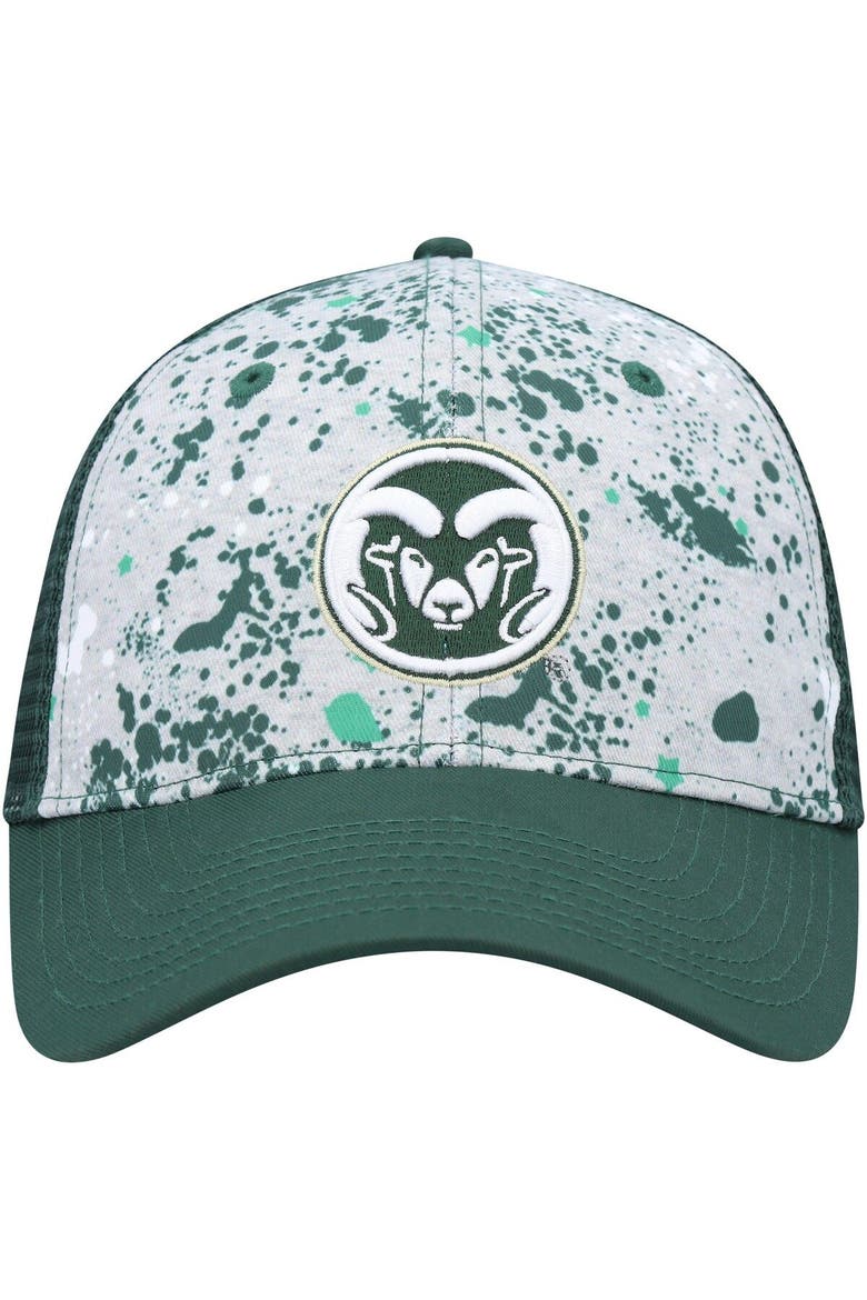 Men's Colosseum  Gray/Green Colorado State Rams Love Fern Trucker Snapback Hat, Alternate, color, Gray