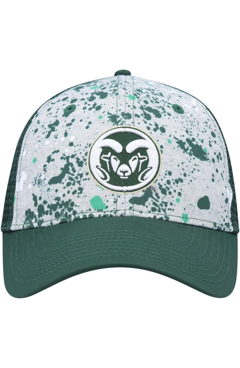 COLOSSEUM Men's Colosseum  Gray/Green Colorado State Rams Love Fern Trucker Snapback Hat, Alternate, color, 