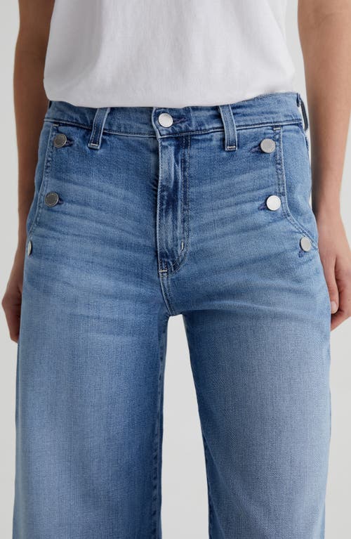 Ag Dania Raw Hem Palazzo Wide Leg Jeans In Nautical Mile
