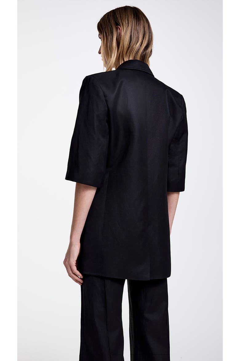 Short Sleeve Oversized Blazer, Alternate, color, Black
