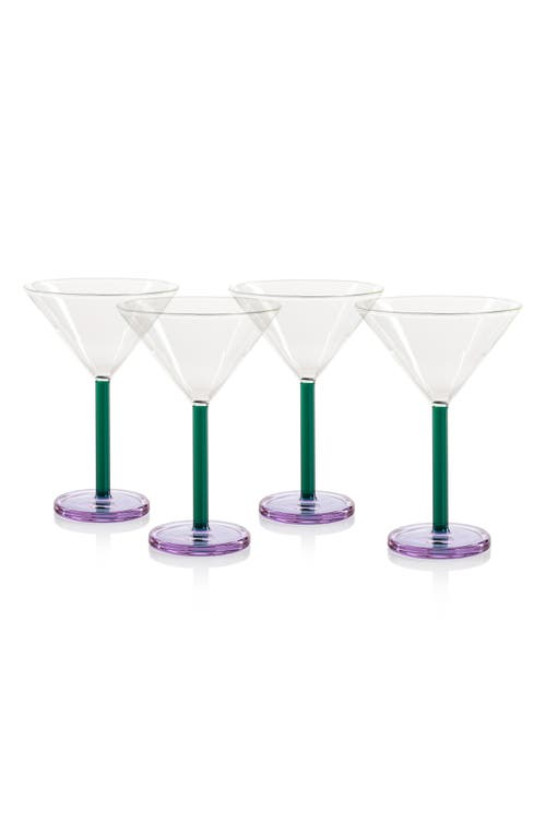 Zodax Vireo Set Of 4 Martini Glasses In Transparent