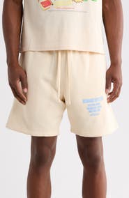 Billionaire Boys Club Satellite Logo Detail Cotton Fleece Drawstring Shorts