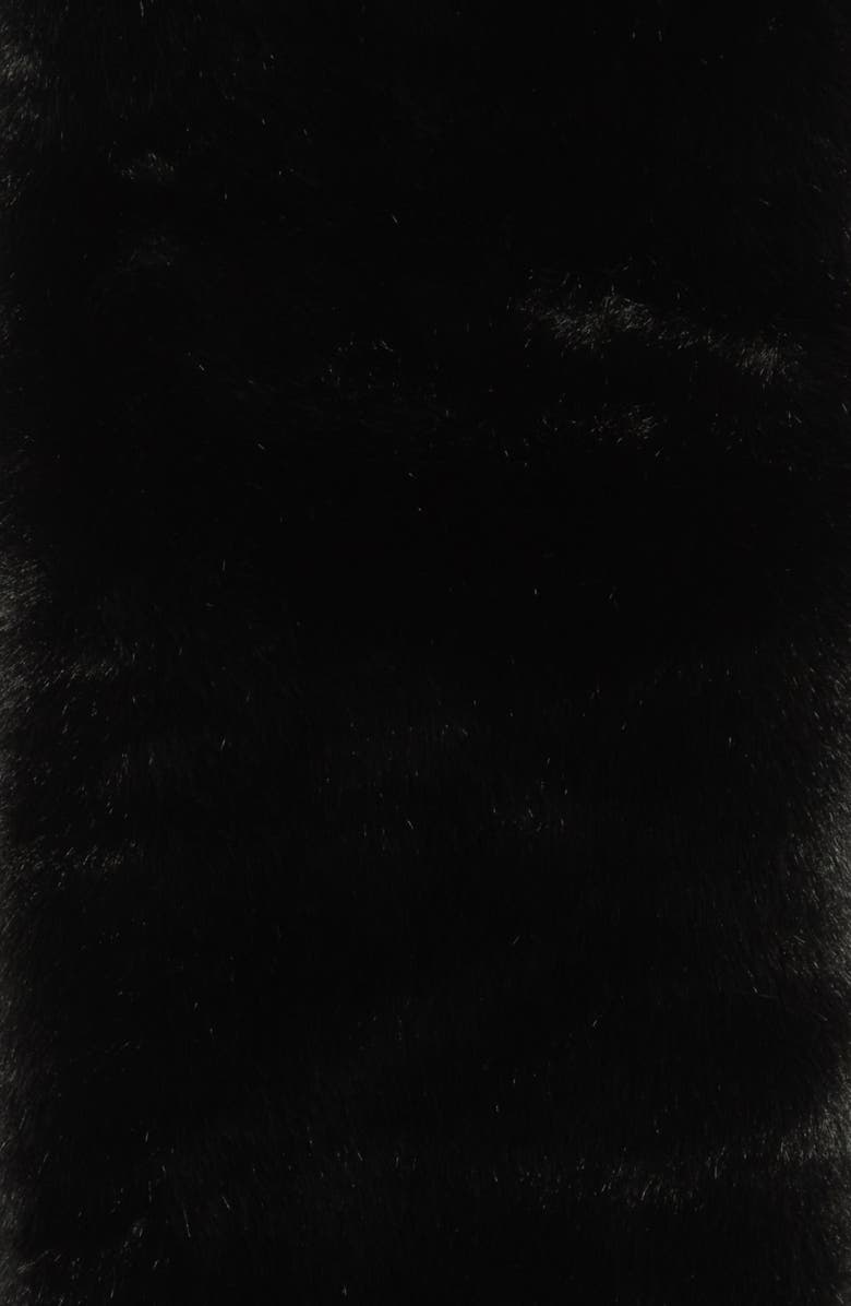 BCBG Faux Fur Pull-Through Scarf, Alternate, color, Black