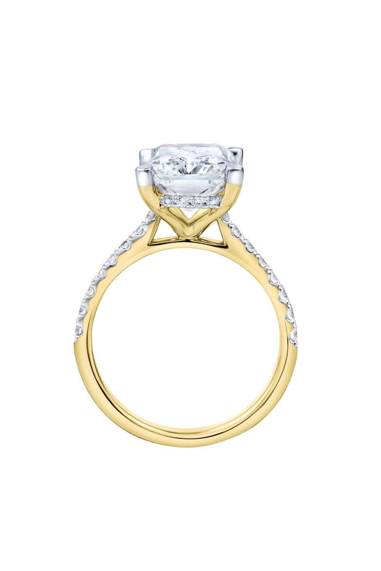 Maia 14K Gold Radiant Cut Lab Grown Diamond Hidden Halo Engagement Ring - 5.4 Ct, Alternate, color, 14K Yellow Gold