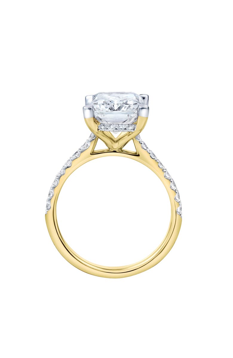 LuvMyJewelry Maia 14K Gold Radiant Cut Lab Grown Diamond Hidden Halo Engagement Ring - 5.4 Ct, Alternate, color, 14K Yellow Gold