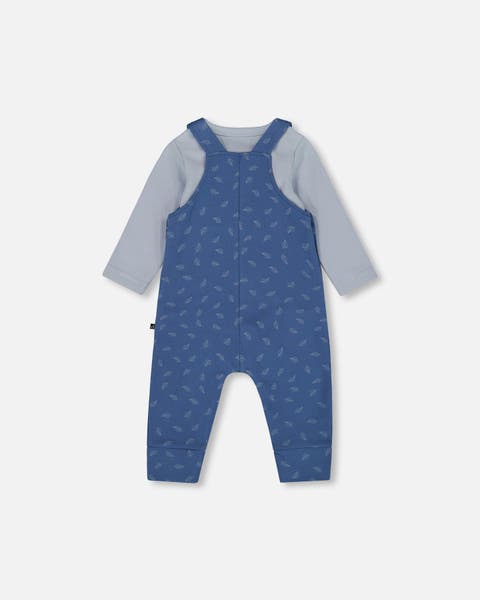 Organic Cotton Allover and Overalls Set Leaf (Baby)