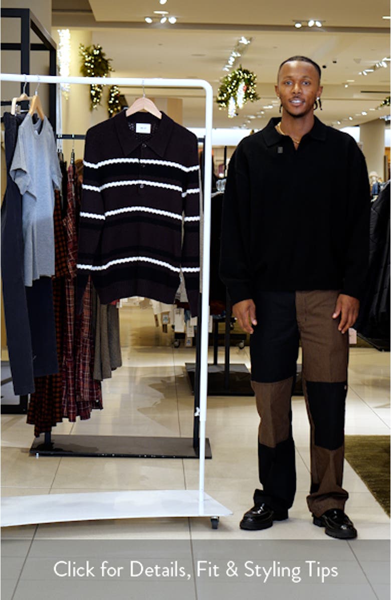 Alfie 60019 Stripe Long Sleeve Organic Cotton Polo Sweater, sales video thumbnail