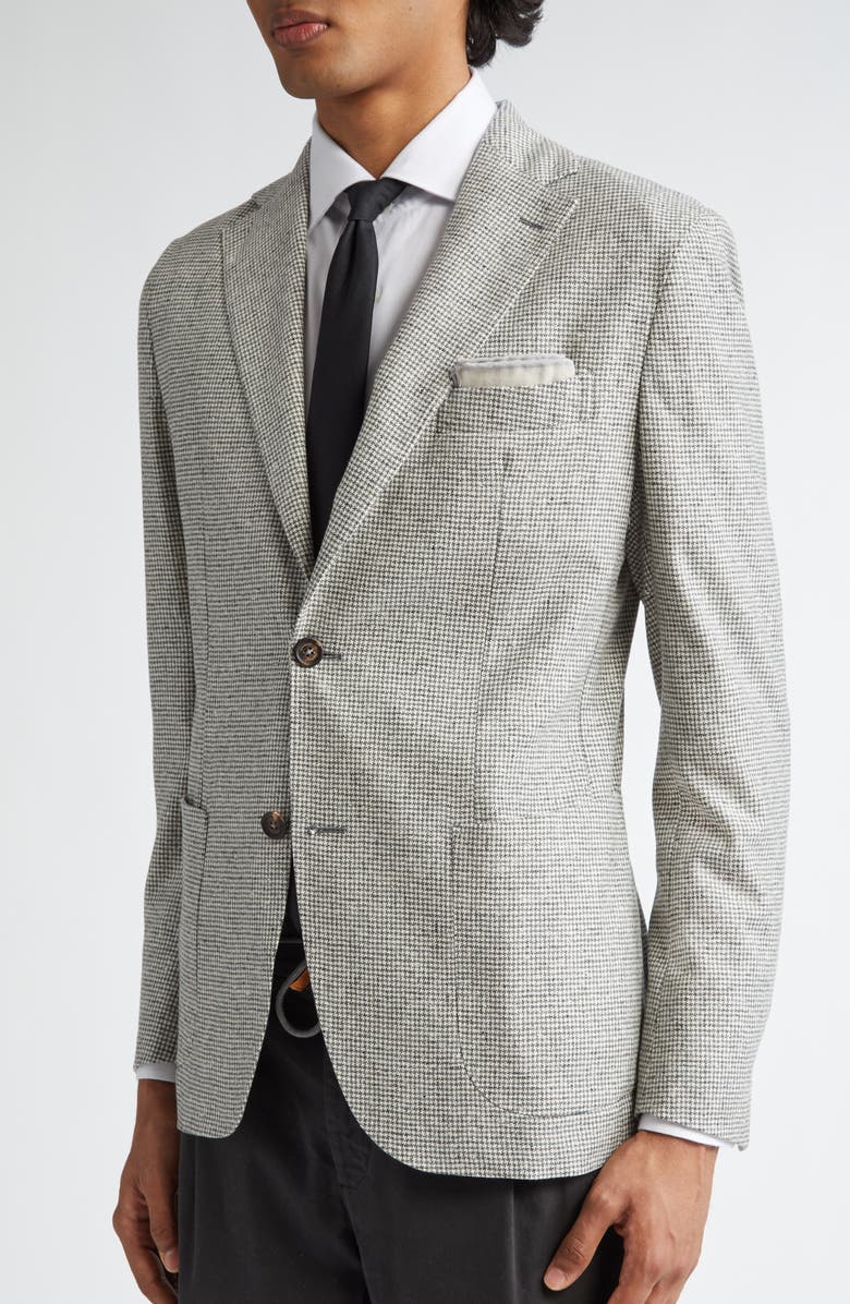 Eleventy Houndstooth Wool & Cashmere Sport Coat, Alternate, color, Light Gray Melange