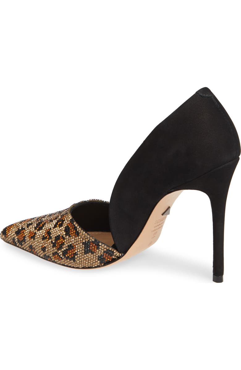Schutz Totia Crystal Leopard Pointed Toe Pump, Alternate, color,