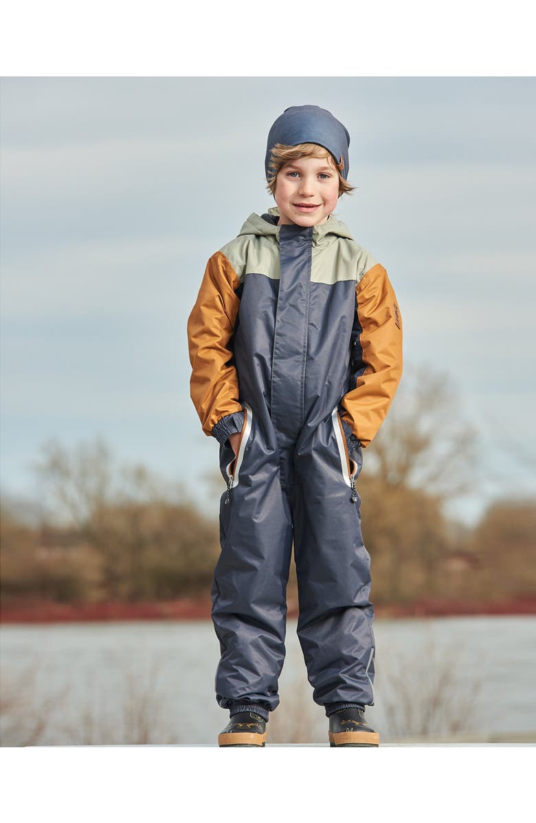 Deux par Deux Boy's Colorblock Mid-Season One-Piece Outerwear Dark Gray, Sage, And Tan, Alternate, color, 