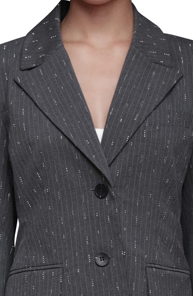 Avec Les Filles Rhinestone Detail Pinstripe Blazer, Alternate, color, Grey Pinstripe - Silver