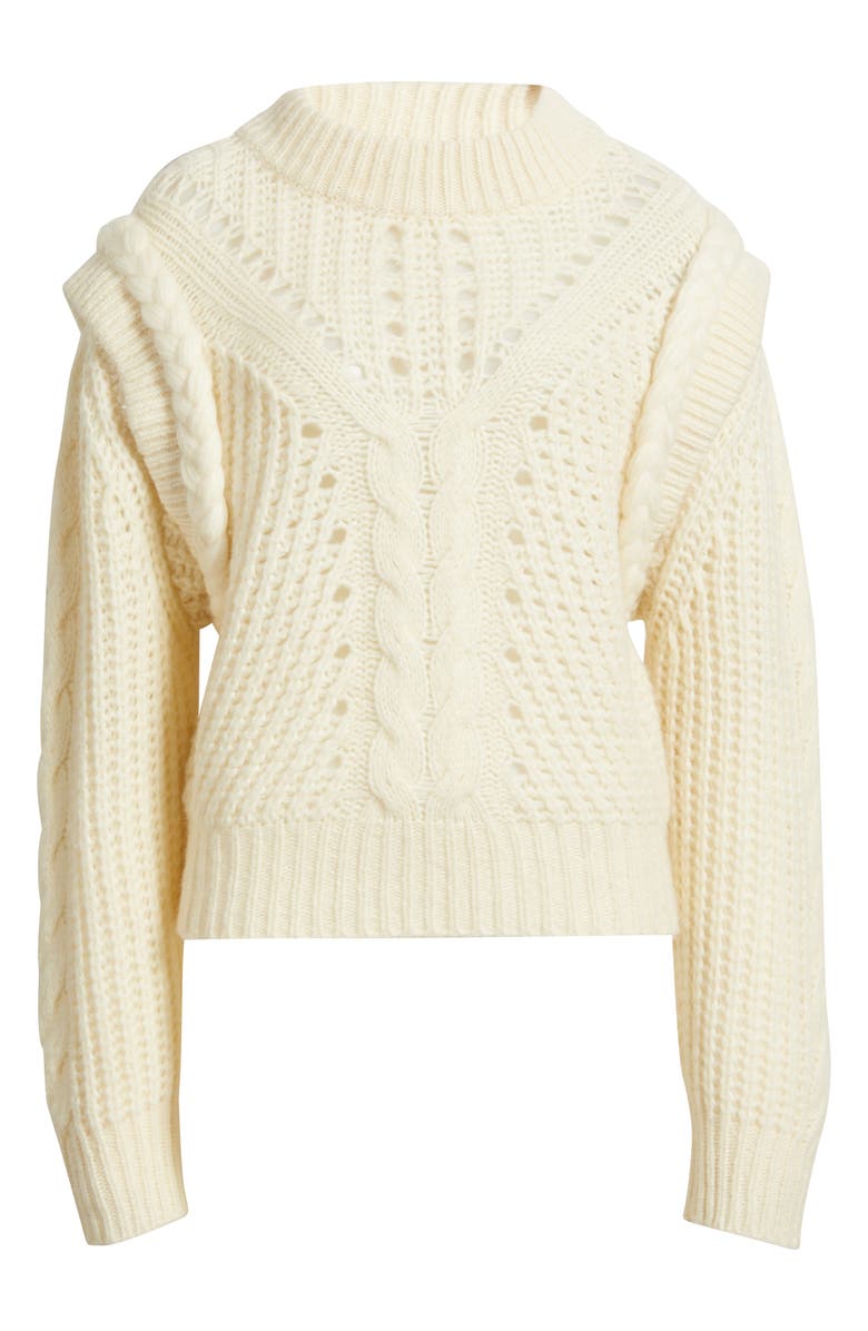 BOSS Orange Fasta Cable Knit Sweater, Alternate, color, Open White
