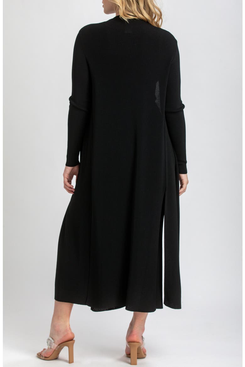 Longline Side Slit Maternity Cardigan, Alternate, color, BLACK