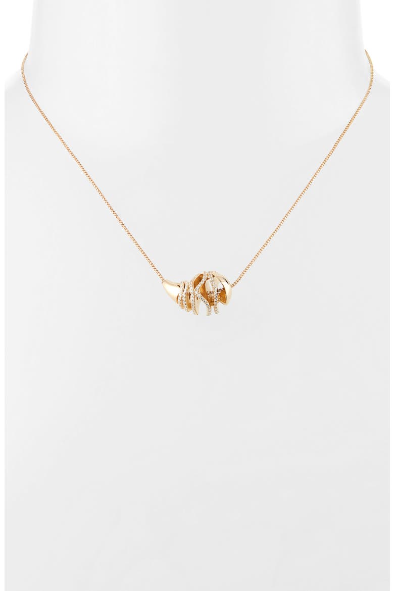 Sardine Pavé Pendant Necklace, Alternate, color, GOLD/ WHITE