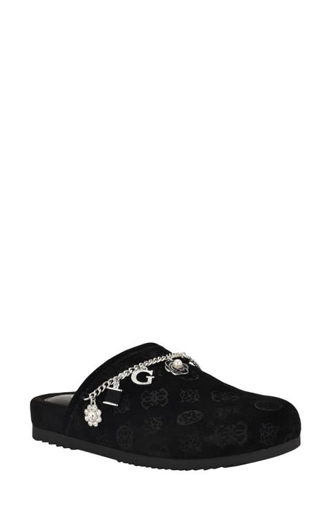 Gavyn Logo Embossed Faux Fur Clog (Women)