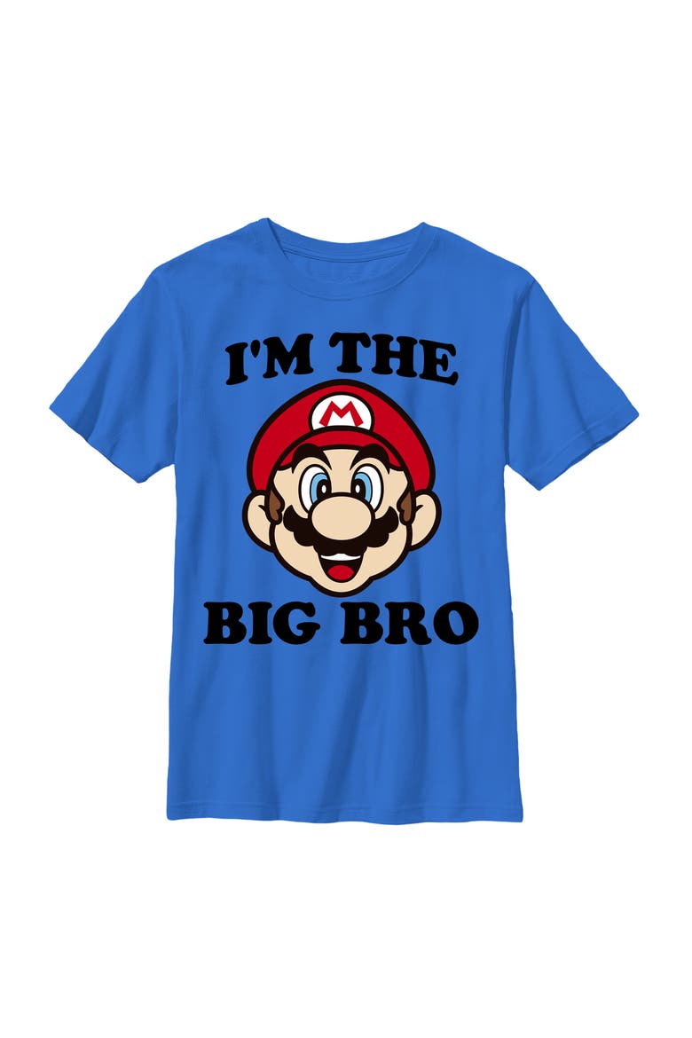 Boy's Nintendo Mario Big Brother  Graphic T-Shirt, Main, color, Royal