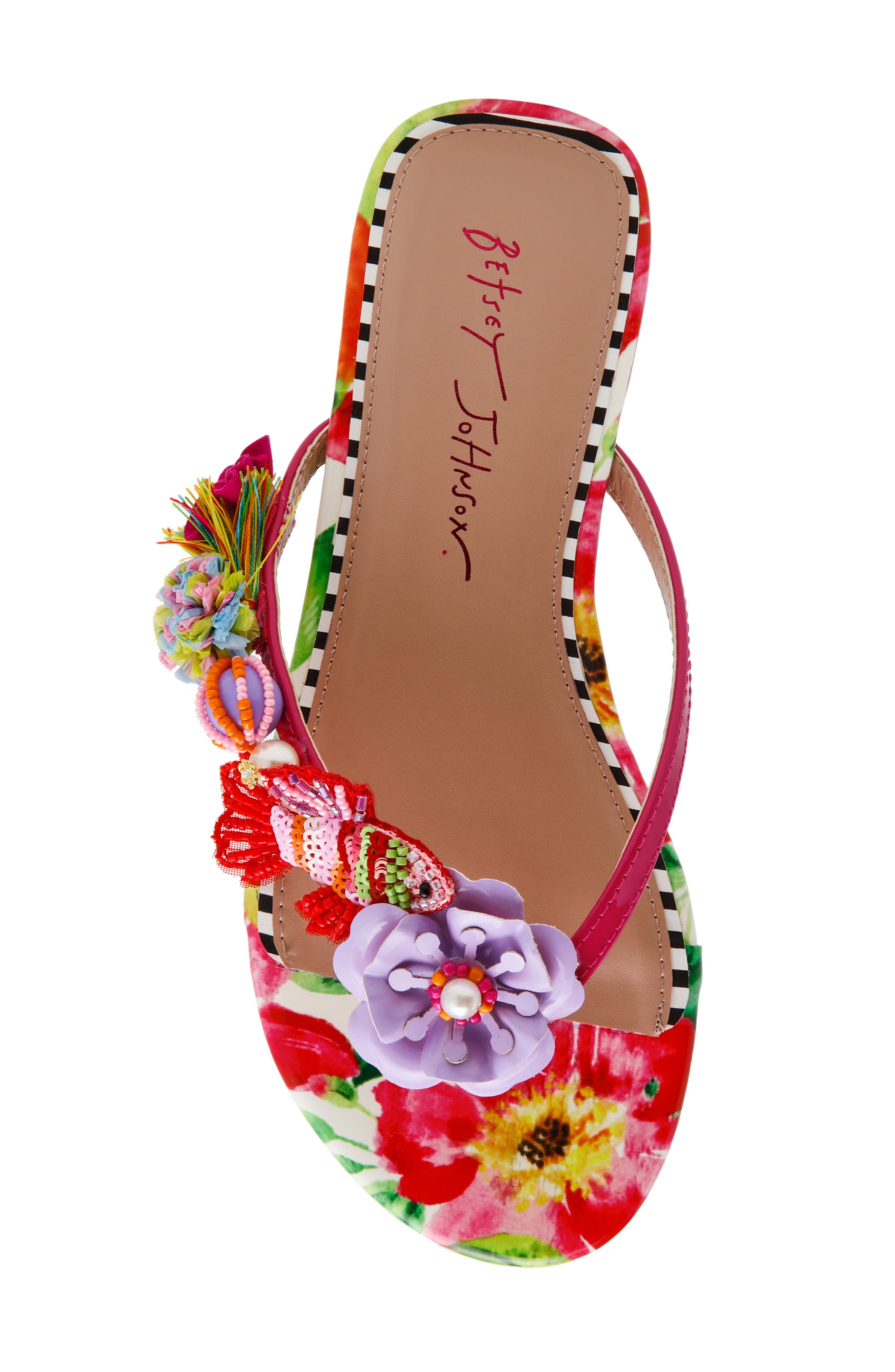 Betsey Johnson Doloris Bead & Sequin Flip Flop, Alternate, color, Bright Multi