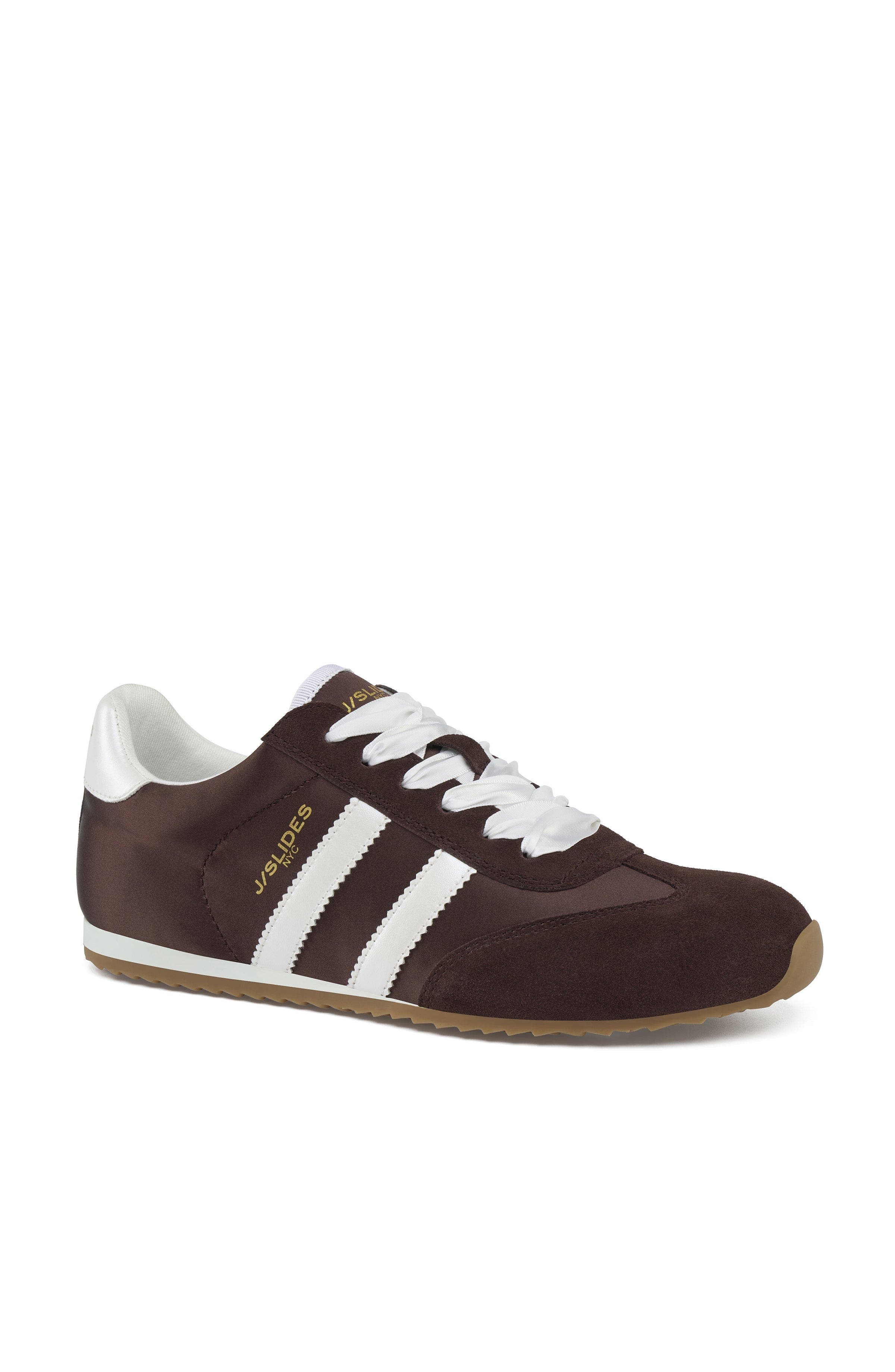 Peggy Shearling Sneaker, Alternate, color, Brown/White-Suede