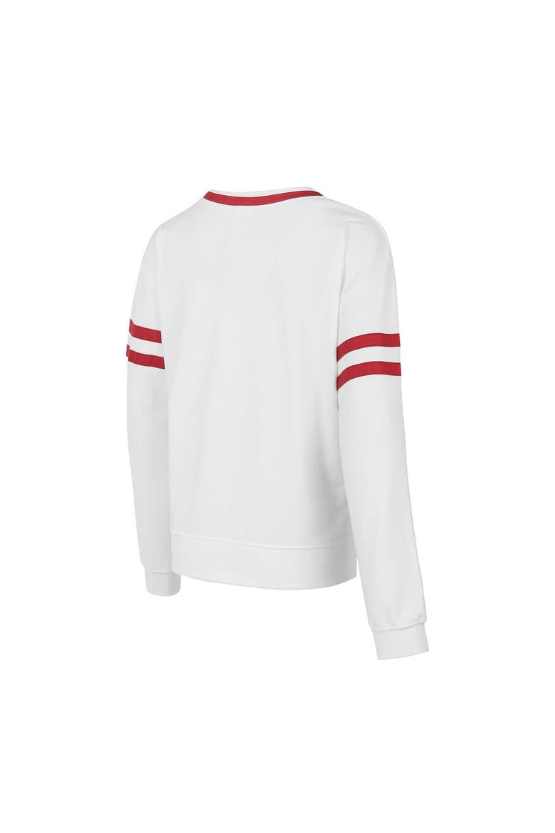 Women's Concepts Sport  White Alabama Crimson Tide Borough French Terry Arch Over Long Sleeve T-Shirt, Alternate, color, White